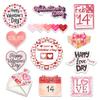 12 Pcs Valentine Love Theme Stickers Cute Heart Graphics Gifts for Kids Teens Students Teachers Classmates for Laptop Bottle Tumbler Notebook Scrapbook Phone Case Decoration 6 Inches view 1