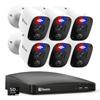 Swann Home Security Camera System,6 Cams H.265 Wired with Person Vehicle Detection, 2k 8CH Surveillance DVR Kit-Deterrent Red & Blue Lights, Color Night Vision,24/7 Recording,8468562KMQB view 1