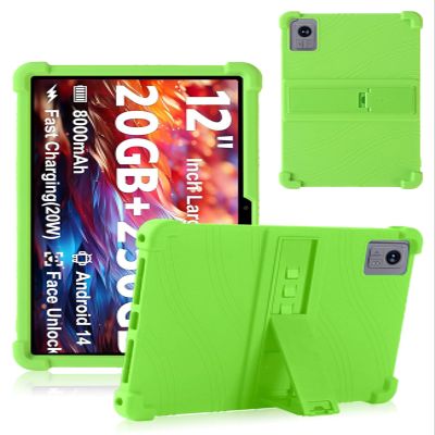 Case Compatible with Henadigi M17QF27A 11.97 Inch Tablet Shockproof Silicone Protective Case with Kickstand Anti-Slip, Drop-Resistant Business Style (Green)