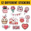 12 Pcs Kawaii Valentine Cute Love Stickers Sweet Romantic Designs Gifts for Teens Girls Wife Husband Boyfriend Girlfriend for Laptop Water Bottle Tumbler Notebook Journal Scrapbook Phone 6 Inches view 2