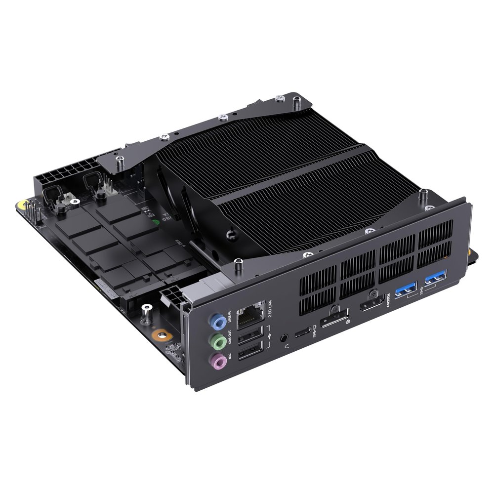 MINISFORUM BD895i SE Mini PC Motherboard AMD Ryzen 9 8945HX(16C/32T) Gaming Computer Without RAM/SSD/OS, 2X DDR5 SODIMM Slots, 2X PCIe4.0 SSD, M.2 2230 Key E Slot, HDMI+DP+USB-C Triple Video Outputs
