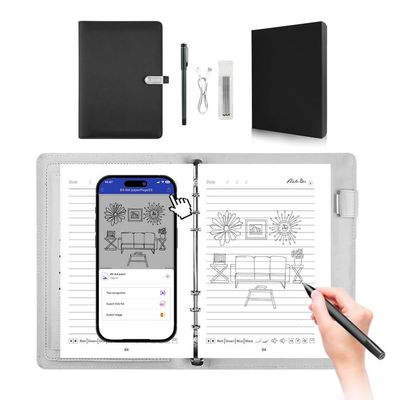 Digital Notebook with Smart Pen & U Disk, 94 Sheet Real Paper Note-Taking, Real-Time Sync & Digital Storage, Playback & Sharing via APP, iOS/Android Compatible (Black)