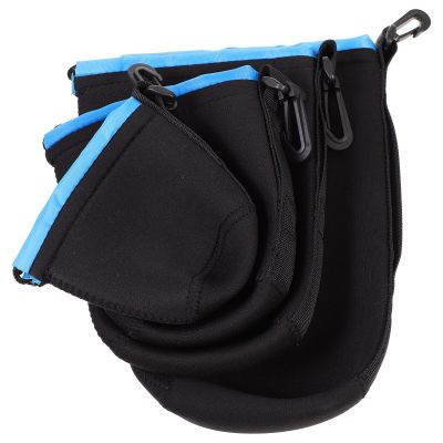CAXUSD 4Pcs Neoprene Camera Lens Pouch Bag Waterproof Lens Case for DSLR Photography Accessories Sky Blue Protective Storage Pouches for Photographers