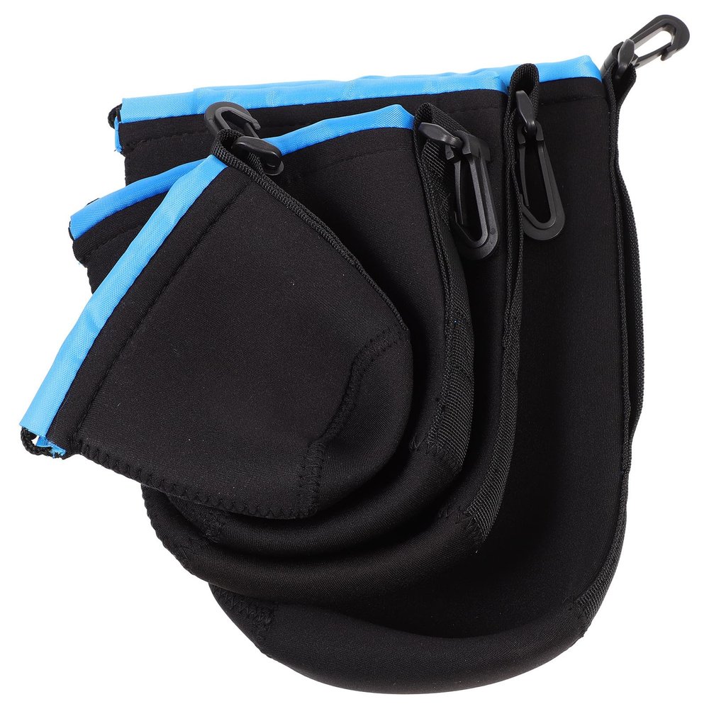 CAXUSD 4Pcs Neoprene Camera Lens Pouch Bag Waterproof Lens Case for DSLR Photography Accessories Sky Blue Protective Storage Pouches for Photographers
