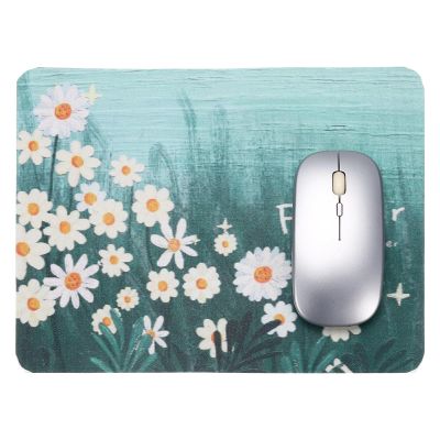 PATIKIL Painting Mouse Pad, 13.6 x 10.4 Non-Slip Rubber Mouse Mat Oil Painting Series Printed Desk Mat for Office Home Laptop Computer Desk Accessories, Green Flower