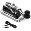 Mini CW Key Automatic Morse Send Telegram Double Paddle Morse Code Key Aluminum Alloy Body (Silver) view 1
