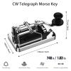 Mini CW Key Automatic Morse Send Telegram Double Paddle Morse Code Key Aluminum Alloy Body (Silver) view 2