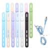 Silicone Cable Straps Cord Organizer, Elastic Charger Cable Strap for Bundling Earphone, Phone Charger, Computer Cords, Reusable Data Cable Organizer Ties in Home,Office,Kitchen,School (12Pcs) view 1