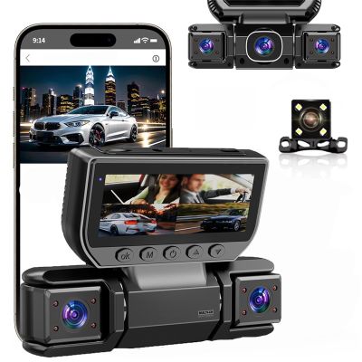 360 Car Dvr WiFi 4channels Dash Cam Video Recorder, 360 Car DVR WiFi 4 Channel Dash Cam Video Recorder, Front Rear and Inside with 5ghz WiFi & App Control