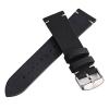 HuanJ Stitching Cowhide Strap 18mm 20mm 22mm 24mm Vintage Leather Watch Band Butterfly Buckle(1-Black-S,18mm) view 1