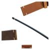 HuanJ Stitching Cowhide Strap 18mm 20mm 22mm 24mm Vintage Leather Watch Band Butterfly Buckle(1-Black-S,18mm) view 4