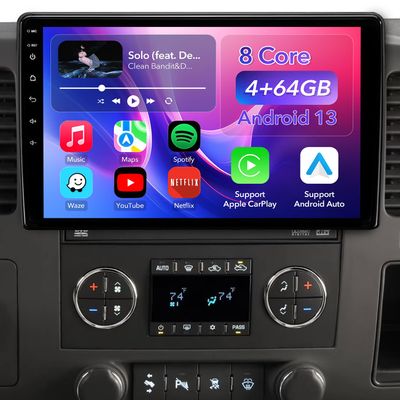 10.2'' 8 Core 4+64GB Car Radio Stereo for 2014-2018 Chevy Silverado/GMC Sierra, Plug and Play Android 13 Head Unit with Wireless Carplay/Android Auto/1080P Backup Camera/FM AM Radio