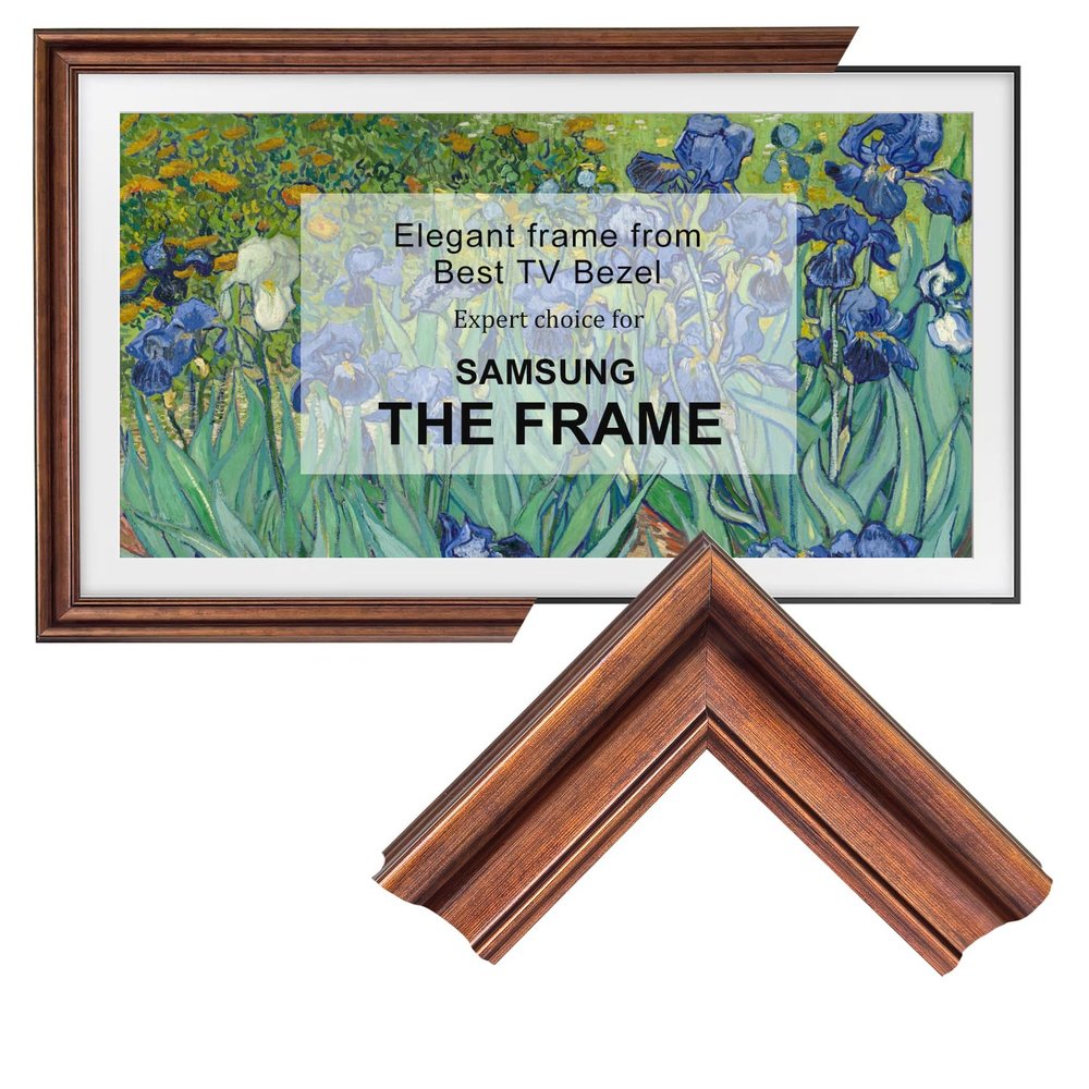 Stylespace Gilded Walnut 65" TV frame - Compatible ONLY with Samsung The Frame TV and Pro TVs (Fits 2021-2026 models, model codes:65LS03A/B/C/D/FA/FW/HE/HW)