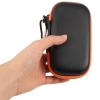 CAXUSD Hard Drive Carrying Case Portable External Hard Drive Storage Bag Cable Organizer for Travel Small EVA Protector Orange Zipper view 3