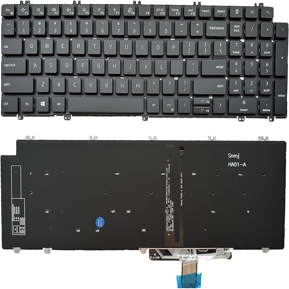 100% New Laptop Replacement Backlit Keyboard for Dell Precision 7750 7550 7760 7560 Series Laptop with Backlight US Layout P/N: 0713DM 713DM PK132V72B00