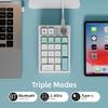 MYKYLIN Mechanical Numpad Gasket Mounted with Creamy Sound, Bluetooth/2.4G/USB-C, Programmable Macro Numeric Keypad Rechargeable Number Pad Hot Swappable RGB Backlit Metal Knob for Win/Mac, Mint view 3