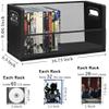 Salajory CD Storage Rack - CD Storage Case Holds 38 Full Case CDs, 76 Slim Case CDs, Desktop or Closet CD Stand, CD Display for Blu-Ray | Video Game Cases | Papers | Cards, Black view 2