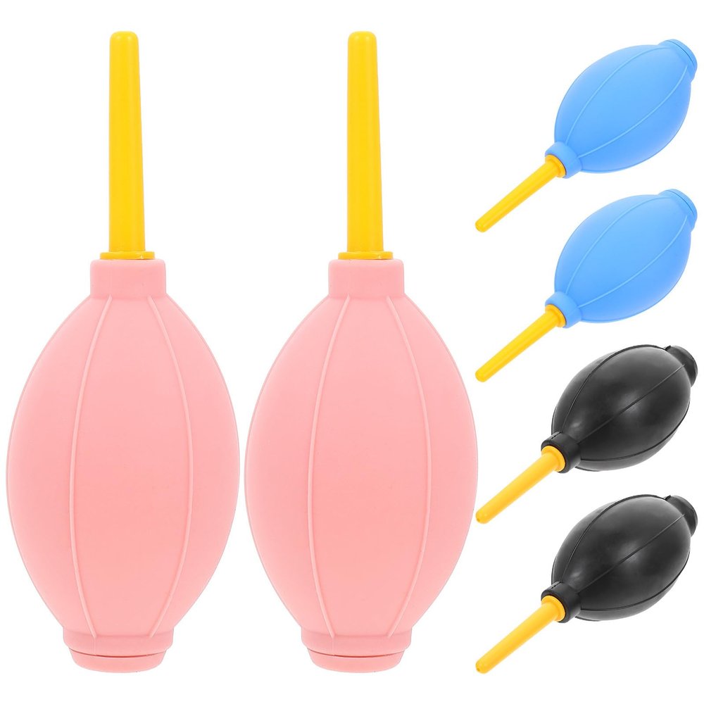 PERSELOSO 6Pcs Silicone Air Blower Dust Balls for Eyelash Extension and Electronics, Portable Compressed Air Pump Dust Blower Set for Camera and Computer Cleaning