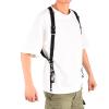 WAHEWUD Leather Double Camera Shoulder Strap Adjustable Dual Camera Harness for SLR DSLR Mirrorless Cameras (Shoulders black) view 3
