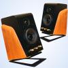 2Pcs Tilted Desktop Speaker Stands Brackets Anti Slip Bookshelf Desk Surround Sound Speaker Riser for Compact PC Small Gaming- Black view 2