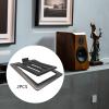 2Pcs Tilted Desktop Speaker Stands Brackets Anti Slip Bookshelf Desk Surround Sound Speaker Riser for Compact PC Small Gaming- Black view 3