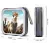 FekiLoot Mexican Llama Cactus CD Case 40 Capacity DVD Case Holders Hard Plastic Disc Wallet Storage Binder Portable Zipper CD Collection Bag Large Disc Organizer Car Home Travel view 2