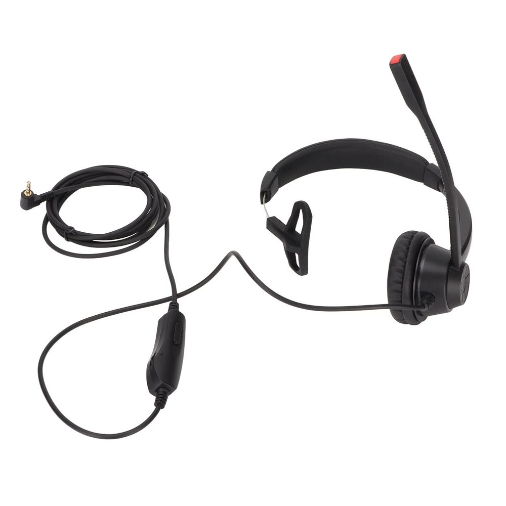 KunEchevyr H390-2.5MV Telephone Headset, Business Communication Headset with Noise Cancelling Mic, 2.5mm Monaural Office Headset for Call Centers Telemarketing, Adjustable Volume and Mute F