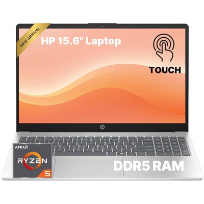 HP 15.6" FHD Touchscreen Business Laptop 2026 Edition AMD Ryzen 5 7520U 8GB LPDDR5 256GB PCIe SSD Copilot AI Wi-Fi 6 Numeric Keypad Windows 11 w/o Mouse