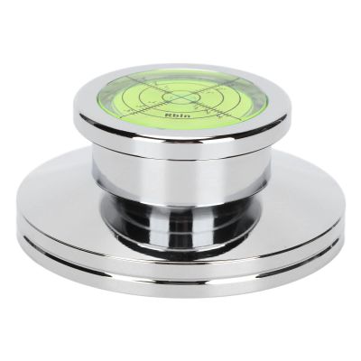 Turntable Stabilizer Aluminum Alloy LP Record Weight, Record Player Clamp for Vibration Balanced, Ideal for Audiophiles and DJs, with Bubble Level for Perfect Alignment (Silver)