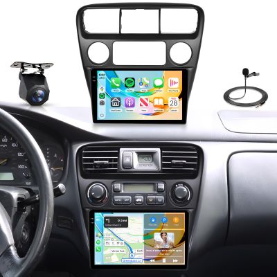 Android 15/4+64G Car Radio for Car Radio forfor Honda Accord 6th 1998-2003 with Wireless CarPlay/Android Auto,9 inch IPS Touch Screen car Stereo with WiFi BT GPS AHD Backup Camera