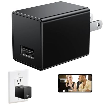 PINKOALA Hidden Spy Camera for Home Use, Mini Security Wireless WiFi Camera-USB Charger Camera - HD Nanny Cam,Indoor Night Vision Nanny Cam for Remote View Baby, Pets, Motion Detection Alert