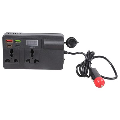 DC12V-24V to 220V Car Travel Adapter Voltages Converter 120W Power Inverter Plug Outlet for Road Trip