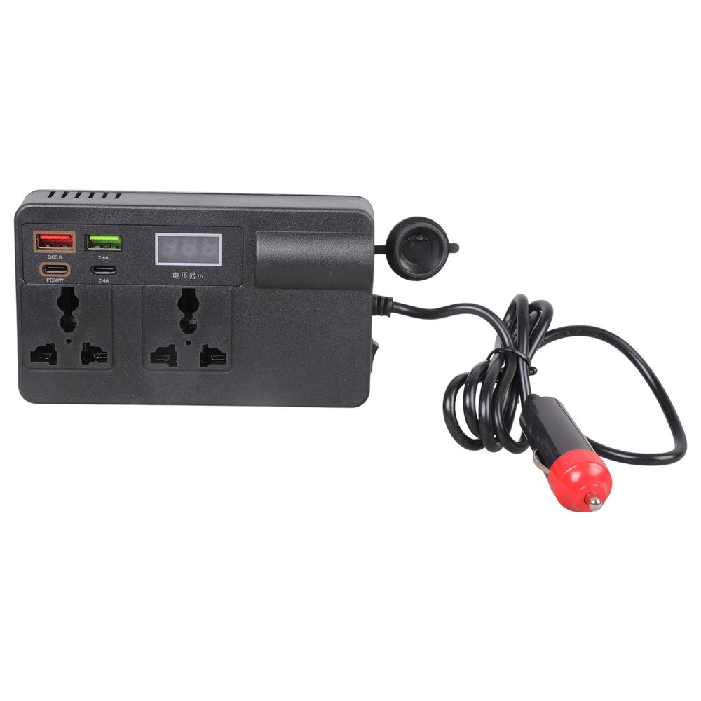 DC12V-24V to 220V Car Travel Adapter Voltages Converter 120W Power Inverter Plug Outlet for Road Trip