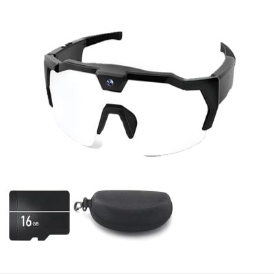 AHIJLNPRT 4K HD Baseball Glasses with Camera, Smart Glasses with Cameras, Male and Female Extreme Sports Intelligent Video Recording Glasses(Camera with 16GB,Clear Lenses)