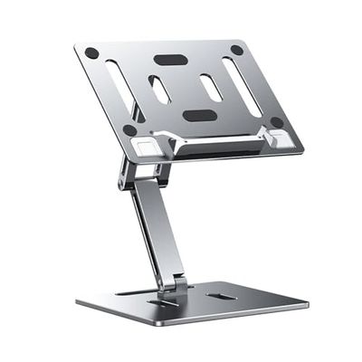 Adjustable Metal Laptop Stand - Ergonomic Height for Optimal Airflow, Universal Compatibility with Notebooks, Tablets, and Books - Perfect for Home Office & Gaming