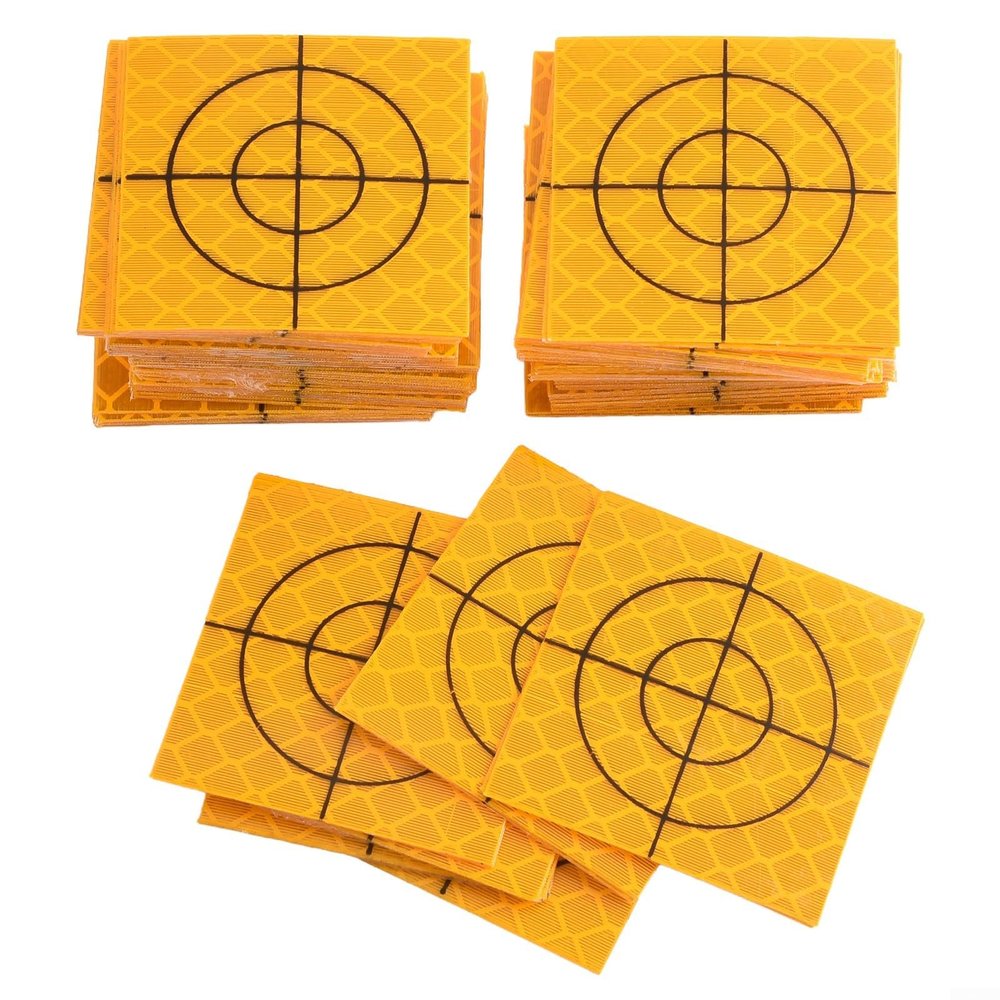 100 Pcs Acrylic Reflective Targets for Total Station and Surveying Instruments, 30mm 40mm 50mm 60mm, for Construction, Bridge and Tunnel Monitoring(30x30mm)