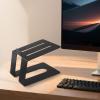 2Pcs Desk Speaker Stands- Desktop Speaker Stands For Compatible With A Wide Range Of Studio Monitors With Adjustable Heights, Steel Metal Base view 3