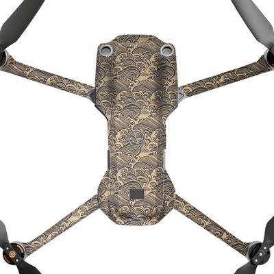 AIR2S Anti-Scratch Camera Vinyl Wrap Film Decal Skin for DJI Air 2S Body Accessories Protective Sticker Protector Coat (Wave Gold, for DJI Air 2S)