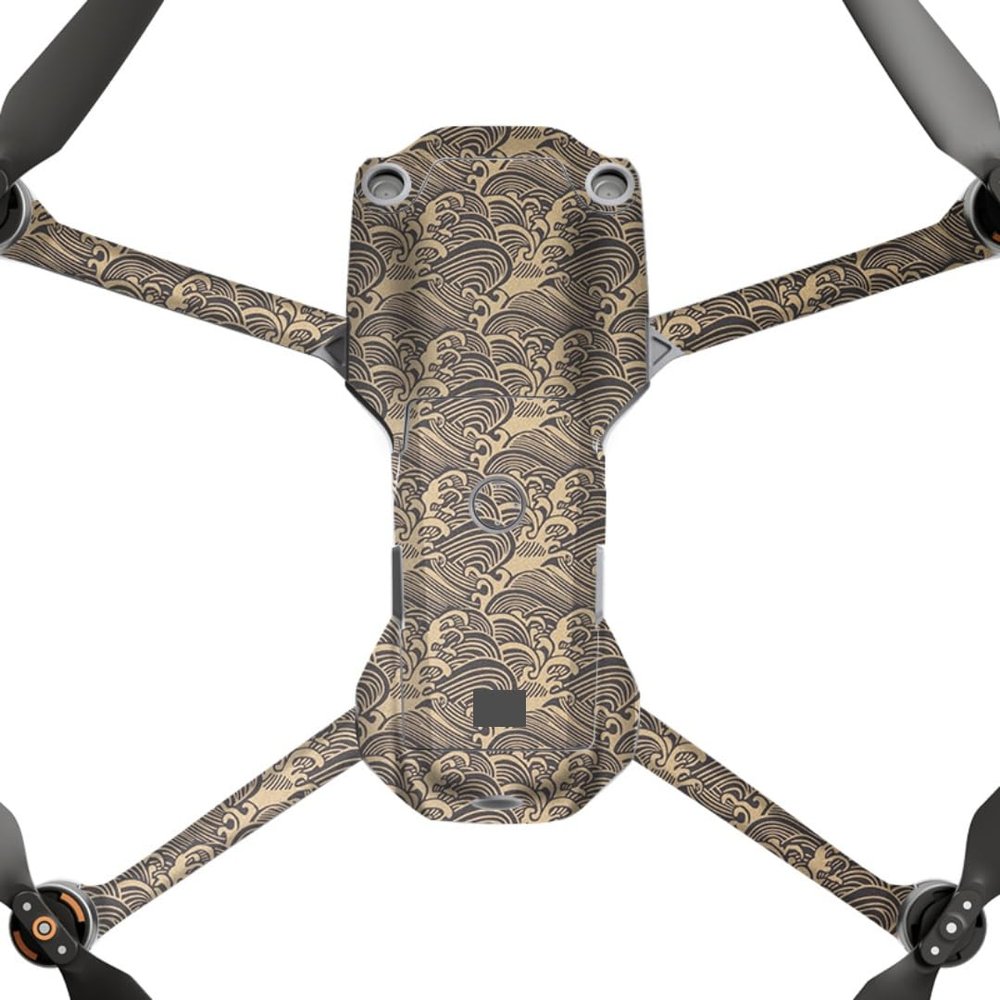 AIR2S Anti-Scratch Camera Vinyl Wrap Film Decal Skin for DJI Air 2S Body Accessories Protective Sticker Protector Coat (Wave Gold, for DJI Air 2S)