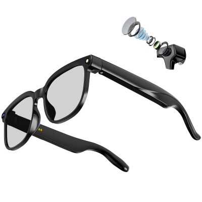 AMOVAN AI Smart Glasses with Camera & Audio, 8MP Resolution 1080P HD Video Recording, Supports Photo/Video/Audio, AI Assistant/AI Translation with ChatGPT for Men & Women(Grey Lens/Photochromic)