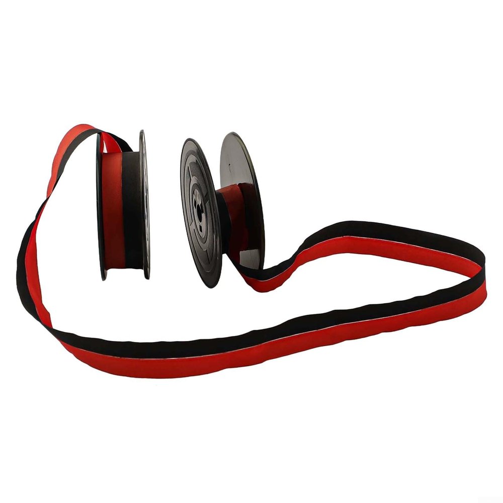 GR4 Dual Reel Typewriter Ribbon Spool, Nylon Typewriter Ribbon Replacement for Most Typewriters, Black and Red Ink Ribbon for Office and Home Use
