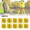 100-Piece Multiple Size Reflective Target Set, Yellow Acrylic Sheets with Crosshair Markings for Total Station, 30mm 40mm 50mm 60mm, for Surveying and Construction(20x20mm) view 4