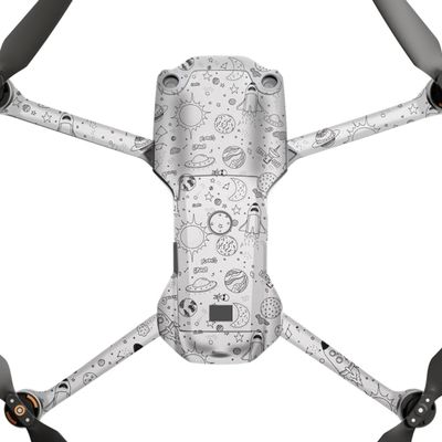 AIR2S Anti-Scratch Camera Vinyl Wrap Film Decal Skin for DJI Air 2S Body Accessories Protective Sticker Protector Coat (Cartoon Space White, for DJI Air 2S)