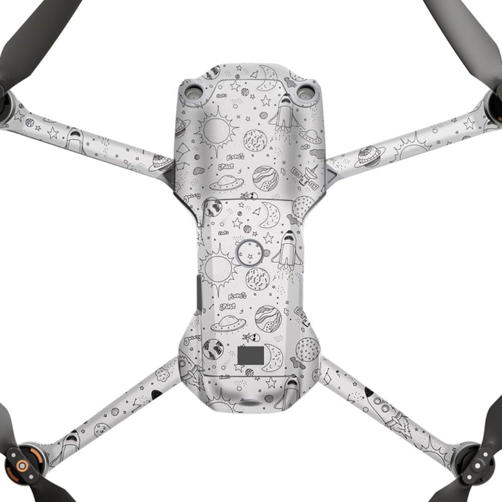 AIR2S Anti-Scratch Camera Vinyl Wrap Film Decal Skin for DJI Air 2S Body Accessories Protective Sticker Protector Coat (Cartoon Space White, for DJI Air 2S)