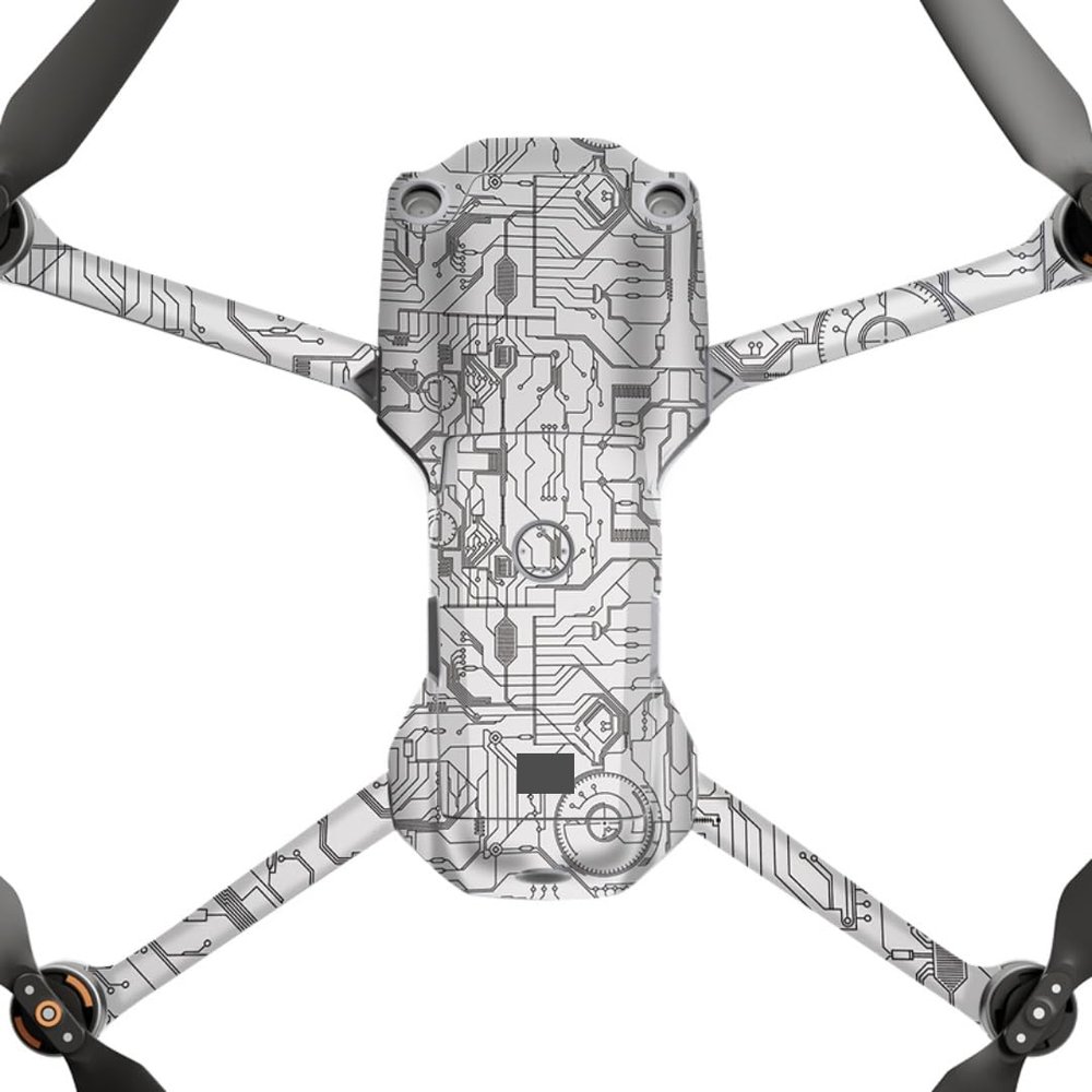 AIR2S Anti-Scratch Camera Vinyl Wrap Film Decal Skin for DJI Air 2S Body Accessories Protective Sticker Protector Coat (Circuit White, for DJI Air 2S)