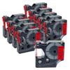 10PK 12mm 45013 Black On White Label Tapes for D1 45013 Compatible with Label Manager 160 280 210 450 LM160 Label Maker(Black on Red) view 1