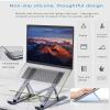 Adjustable Laptop Stand with Non-Slip Silicone, Aluminum Alloy, 7-Gear Height Settings, Foldable Desktop Holder, 2.1-5.9 Inch Elevation (Black) view 2
