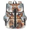 Adornori Deer Moose Travel Laptop Backpack for Women Men Large Capacity Waterproof 15 Inch Computer Drawstring Nurse Casual Daypack for Travel Sports view 1