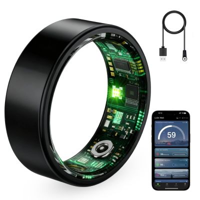 VAMOTRA Smart Ring for Women & Men, Fitness Tracker Ring with Heart Rate Monitor, HRV, Sleep Tracking, No Subscription Fee, 10ATM Waterproof Activity Ring for iPhone & Android (Black, 9)