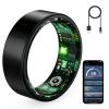VAMOTRA Smart Ring for Women & Men, Fitness Tracker Ring with Heart Rate Monitor, HRV, Sleep Tracking, No Subscription Fee, 10ATM Waterproof Activity Ring for iPhone & Android (Black, 9) view 1